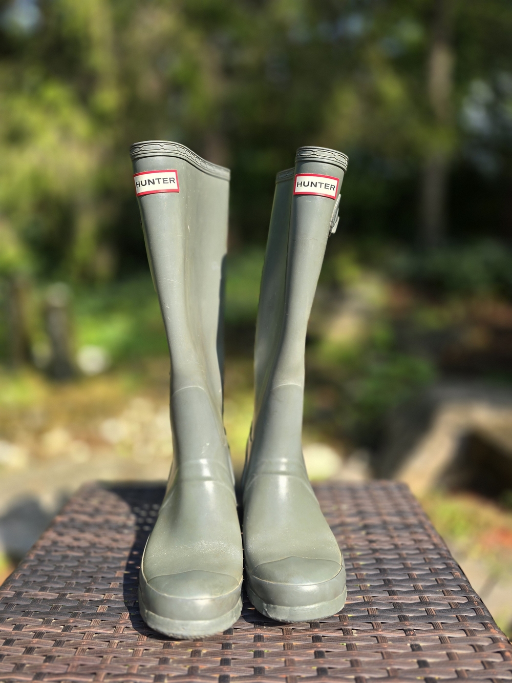Hunter Women's  Grey Tall Rain Boots Size 7